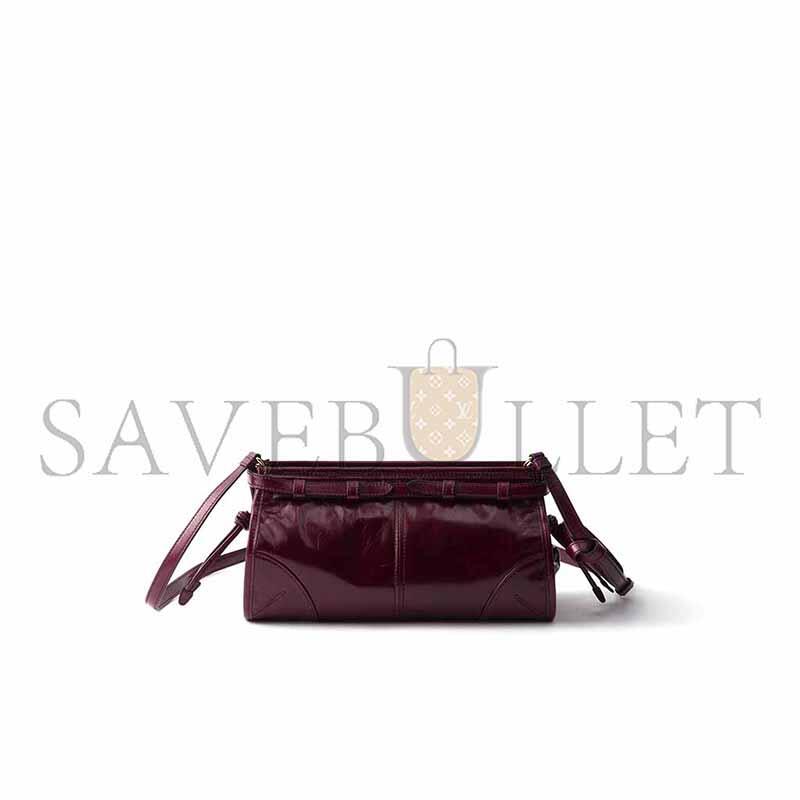 PRADA BONNIE SMALL LEATHER SHOULDER BAG 1BH215 (26*14*12cm) 